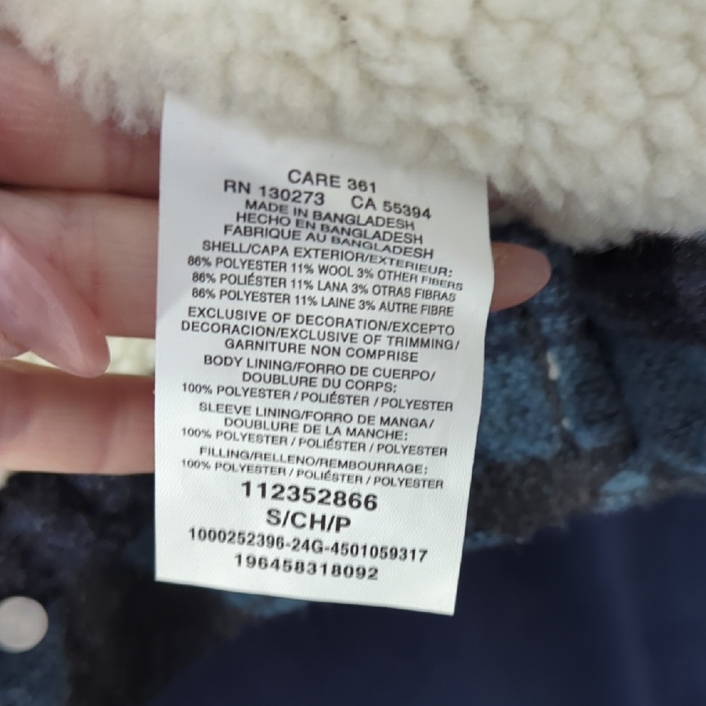Wrangler Blue Geometric Jacket with Sherpa Collar - Picture 6 of 6
